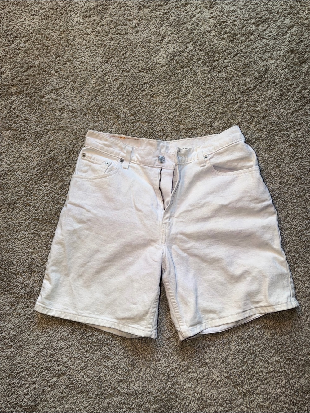 High-Rise White Denim Jean Shorts for Women